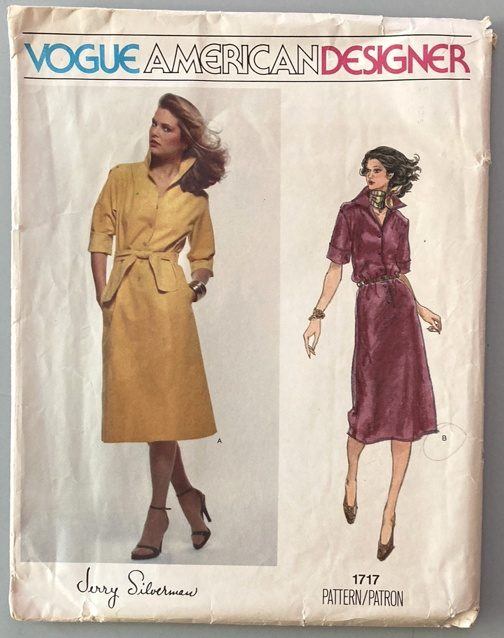 Vogue American Design 1717 Jerry Silverman Pattern Suede Shirtdress Sz 18 Uncut